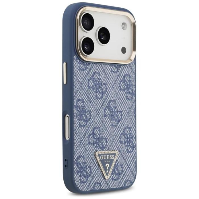 Guess - Guess iPhone 17 Pro Mobilskal MagSafe 4G Triangle Logo - Blå Guld