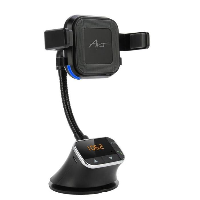 Art - ART Bilhållare/FM-sändare med trådlös laddning 4-i-1 MP3TR FM-09