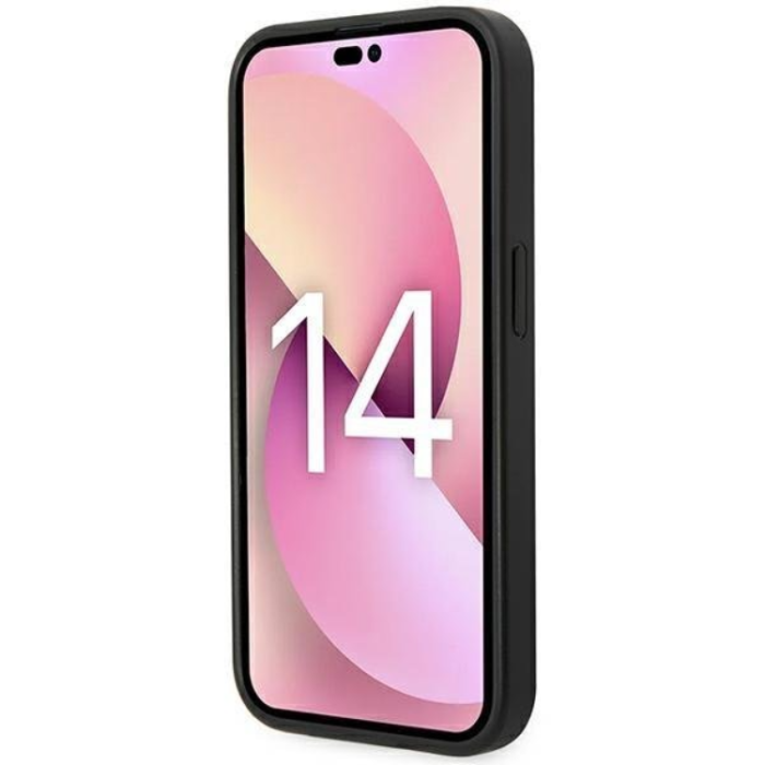 UTGATT1 - Karl Lagerfeld iPhone 14 Pro Skal Saffiano Mono Metal Logo - Grå