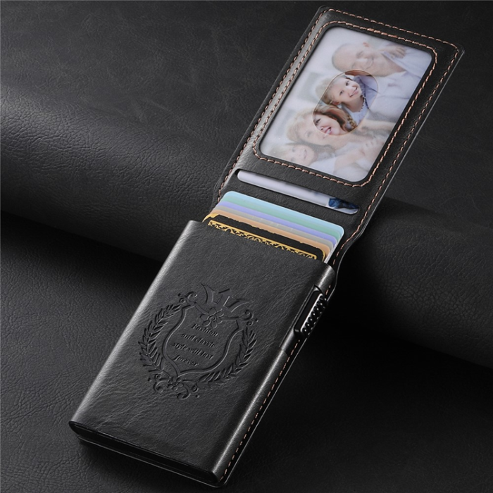 SUTENI - SUTENI Korthållare Automatiskt Pop-Up Metall Imprint Waxy Texture