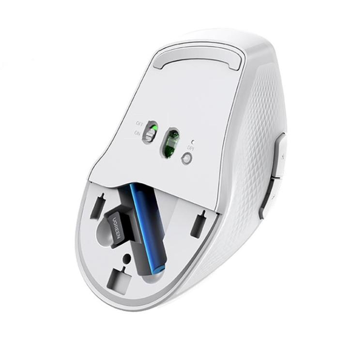 Ugreen - Ugreen Ergonomisk Trådlös Mus Bluetooth 2.4 GHz - Vit