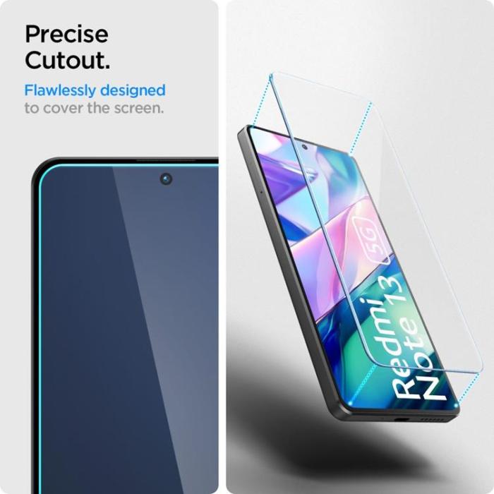 UTGATT - [2-Pack] Spigen Xiaomi Redmi Note 13 5G Härdat Glas Skärmskydd TR Slim