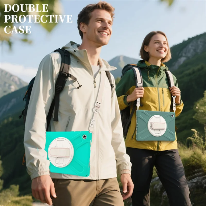 A-One Brand - Galaxy Tab A11 Plus Mobilskal Kickstand Silikon Axelrem