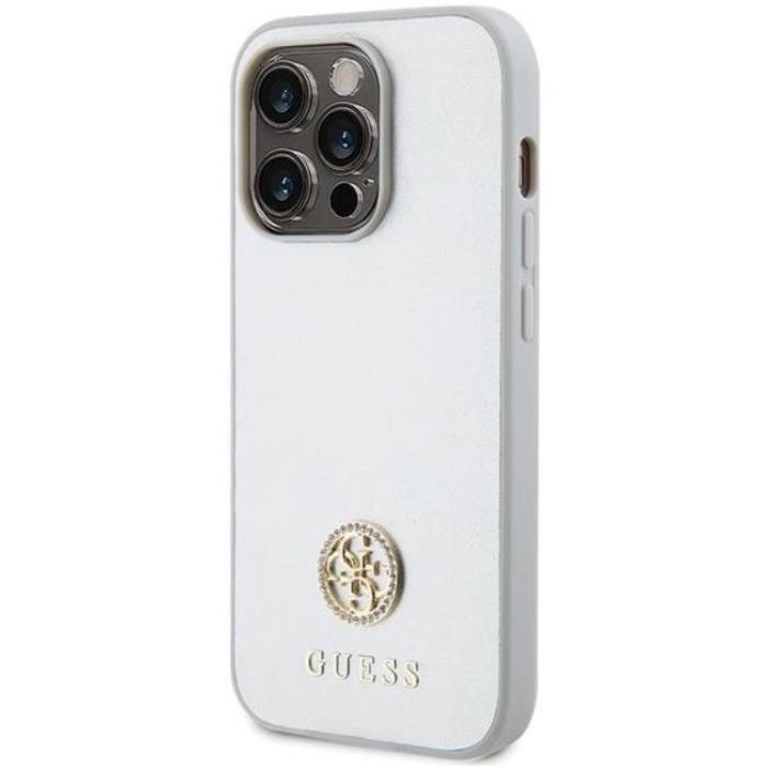 Guess - Guess iPhone 15 Mobilskal Strass Metal Logo - Silver