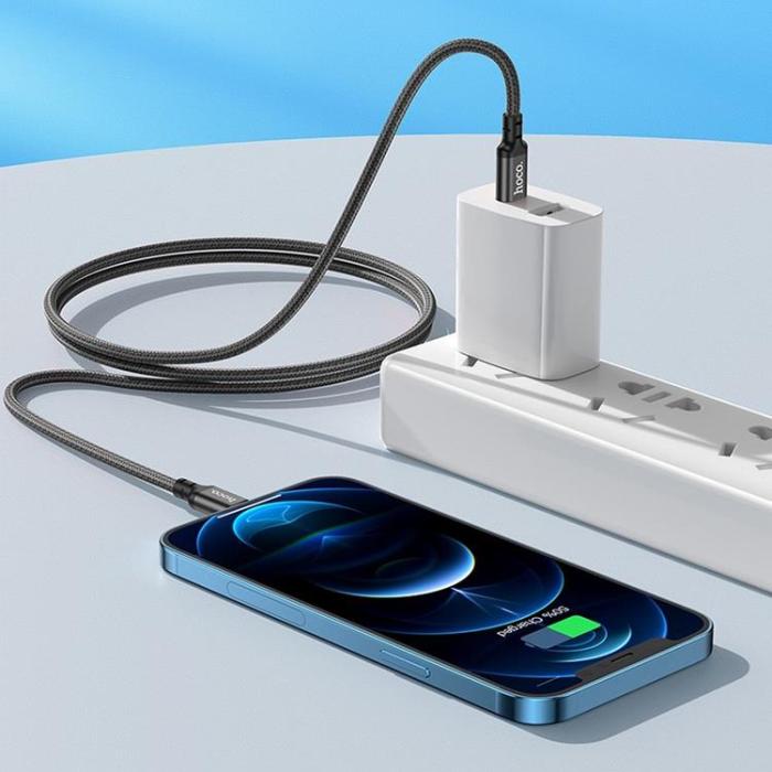 Hoco - Hoco USB-C till Lightning kabel 3m - Svart