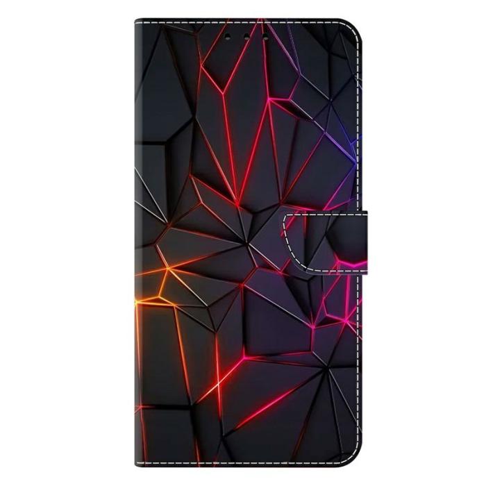 OEM - Samsung Galaxy A37 Plånboksfodral TPU + Konstläder Flip - Röd Sprickor