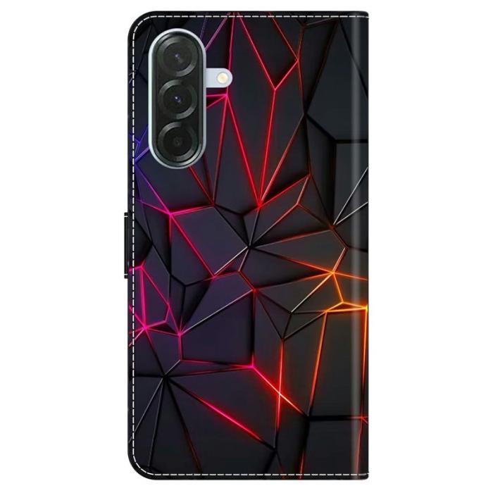 OEM - Samsung Galaxy A37 Plånboksfodral TPU + Konstläder Flip - Röd Sprickor