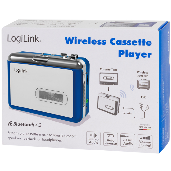 LogiLink - LogiLink Kassettbandspelare för Bluetooth-hörlurar/högtalare