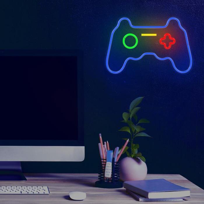 Forever Light - Forever Light LED Neon GAMEPAD Bat FPNE03X + USB - Flerfärgad