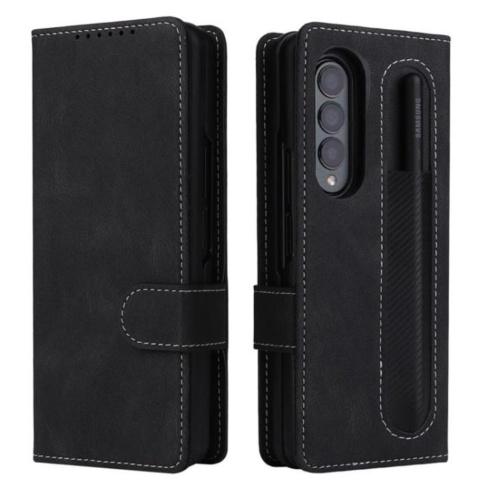 A-One Brand - Galaxy Z Fold 4 Plånboksfodral 2in1 Detachable - Svart