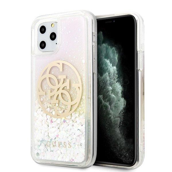 Guess Skal iPhone 11 Pro Circle Liquid Glitter - Rosa