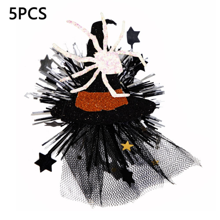 OEM - 5Pcs Halloween Costume Hårspännen Nät - Witch Hat and Spider