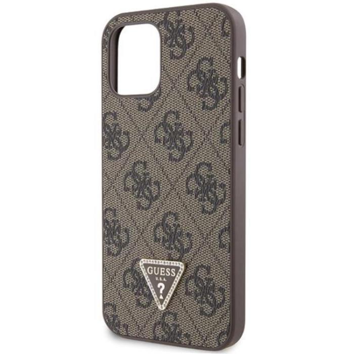 Guess - Guess iPhone 12/12 Pro Mobilskal Crossbody Metall Logo - Brun