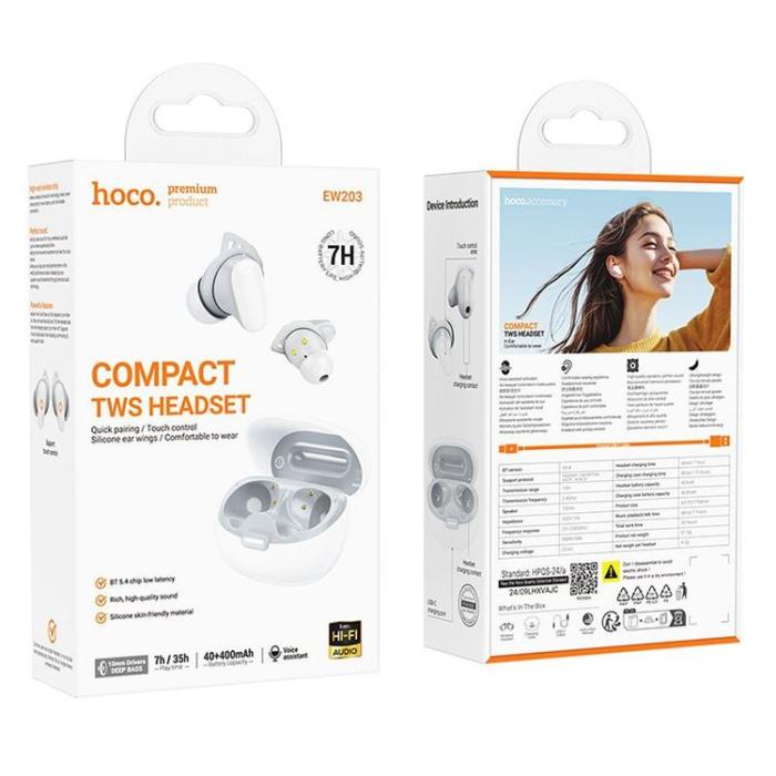 Hoco - Hoco TWS In-Ear Hörlurar Trådlösa Bluetooth EW203 - Vit