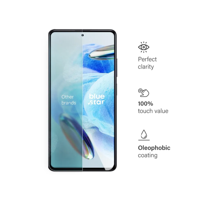 Blue Star - Blue Star Xiaomi Redmi Note 12 Pro Plus Härdat Glas Skärmskydd
