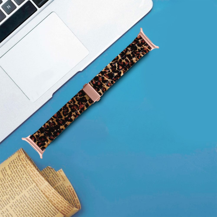 A-One Brand - Galaxy Watch 8/8 Classic (40/44/46mm) Armband Vattentät Acrylic - Leopard Print
