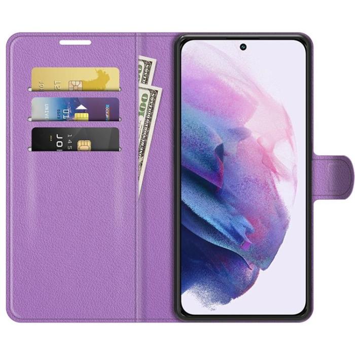 OEM - Litchi Magnetic Fodral Galaxy S22 Plus 5G - Lila
