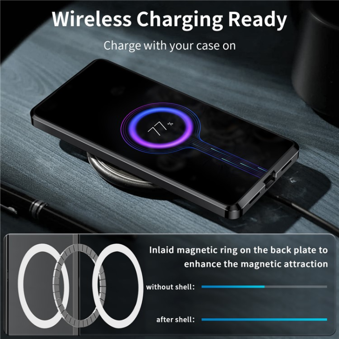 A-One Brand - Galaxy S23 Mobilskal Magsafe Metall - Svart