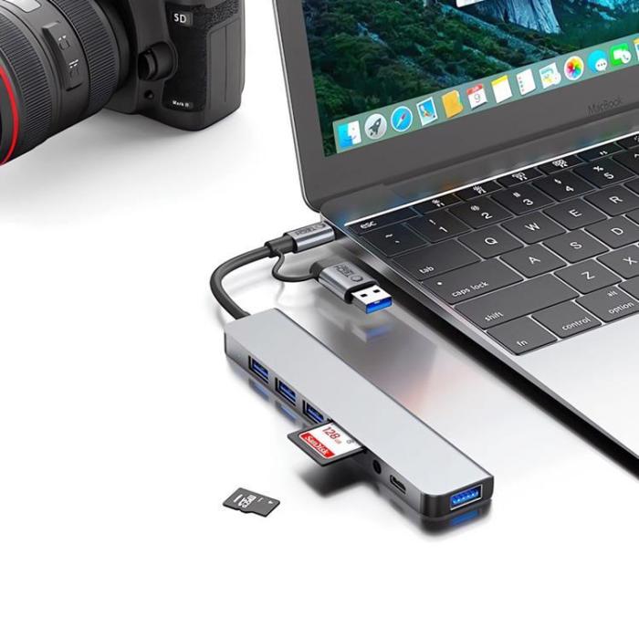 Tech-Protect - Tech-Protect HB06 9in1 Hub Adapter - Space Grå