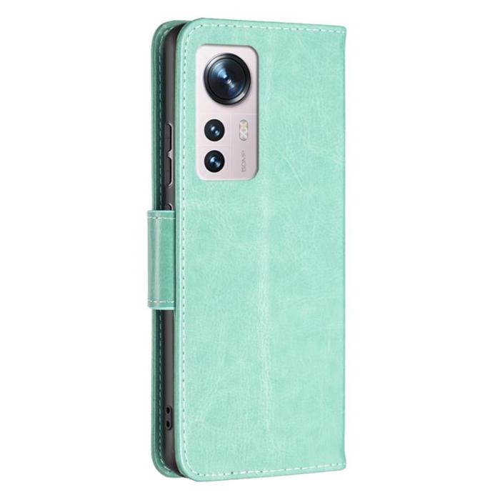 A-One Brand - Butterfly Imprinted Plånboksfodral Xiaomi 12/12X - Turkos