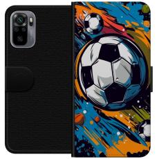 iSecrets - Pl&aring;nboksfodral till Xiaomi Redmi Note 10S med Fotbollar