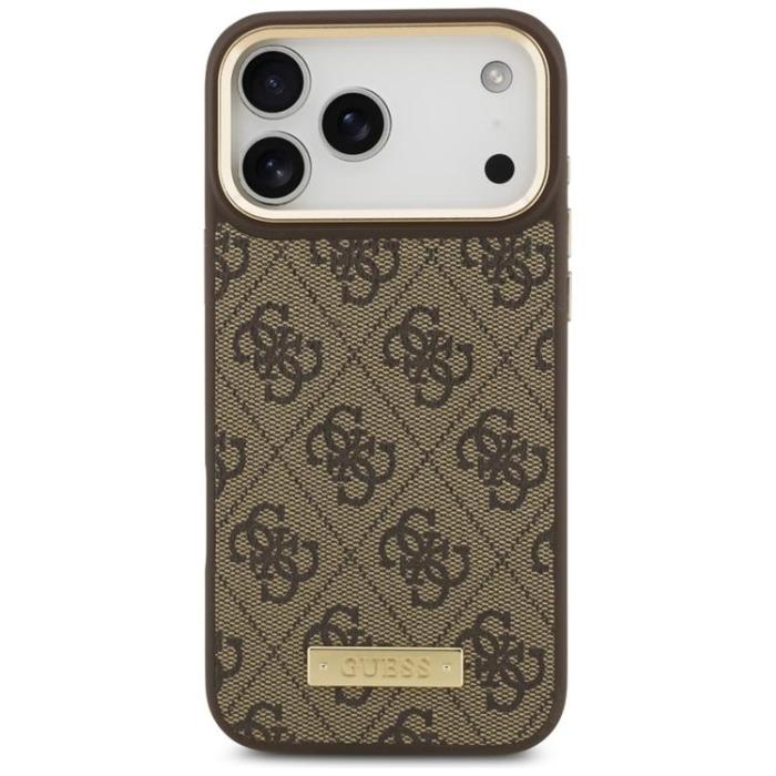Guess - Guess iPhone 17 Pro Max Mobilskal MagSafe 4G Logo Plate - Brun