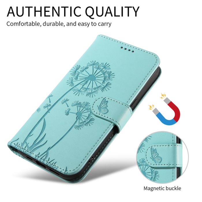 A-One Brand - Sony Xperia 10 VII Plånboksfodral Strap Dandelion Läder - Grön