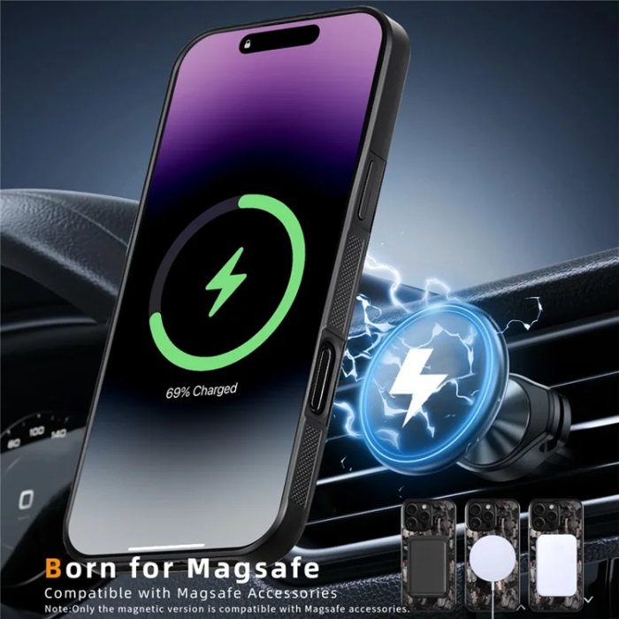 A-One Brand - iPhone 16 Pro Max Mobilskal MagSafe Aramid Fiber Large Texture - Lila