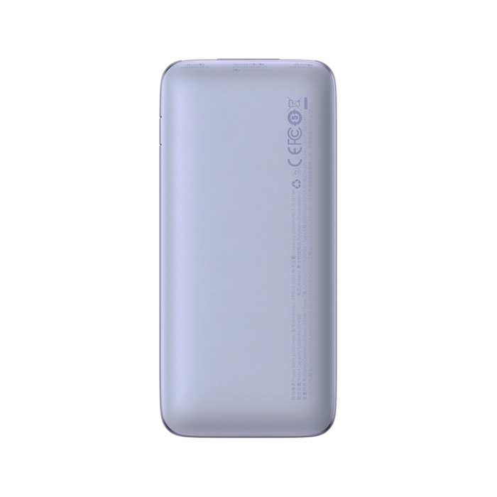 BASEUS - Baseus Powerbank Bipow Pro 10000mAh 20W + USB-Kabel 3A 0.3m - Lila