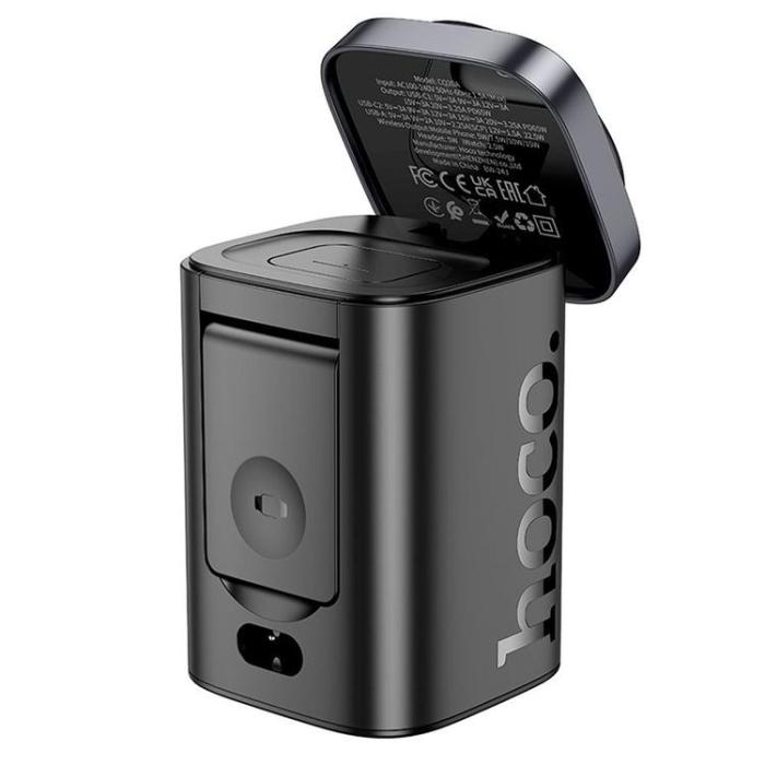Hoco - Hoco 6in1 Trådlös Laddare Apple Watch, iPhone, Airpods 65W - Svart
