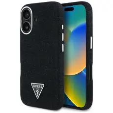 Guess - Guess iPhone 16 Mobilskal MagSafe Denim Triangle Logo - Svart