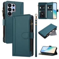 OEM - Samsung Galaxy S26 Ultra Pl&aring;nboksfodral Konstl&auml;der 9 Kortfack - Gr&ouml;n