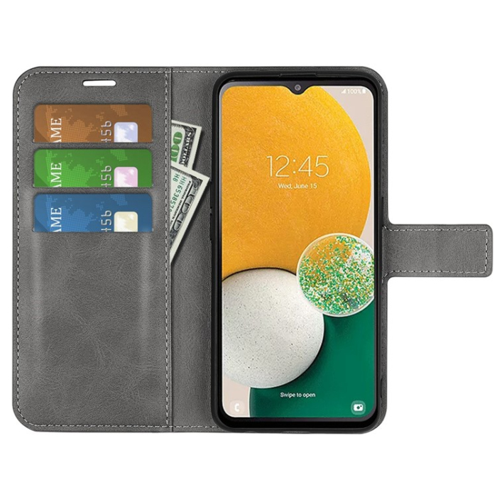A-One Brand - Galaxy A14 5G/4G Plånboksfodral Calf Flip Folio - Grå