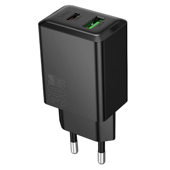 Hoco - Hoco Snabbladdare PD 30W USB-A USB-C QC3.0 AFC 3A N71 - Svart
