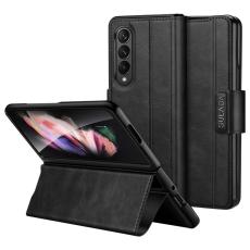 SULADA - SULADA Mobilskal till Galaxy Z Fold3 5G Folio PU L&auml;der Svart