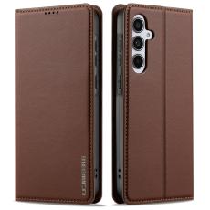 LC.imeeke - LC.IMEEKE Pl&aring;nboksfodral f&ouml;r Samsung Galaxy S26 Konstl&auml;der St&auml;ll - Brun