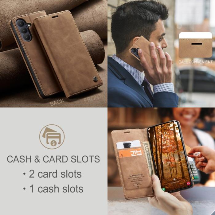 Caseme - CaseMe Plånboksfodral för Samsung Galaxy S26 Konstläder Ställ - Brun