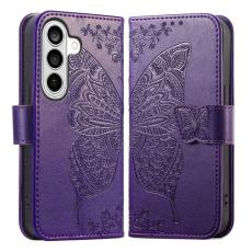 OEM - Pl&aring;nboksfodral f&ouml;r Samsung Galaxy S26 Konstl&auml;der med rem - M&ouml;rklila