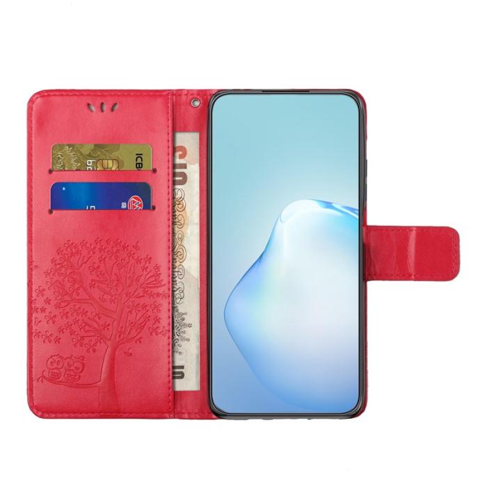 OEM - Plånboksfodral för Samsung Galaxy S26 Konstläder med rem - Röd
