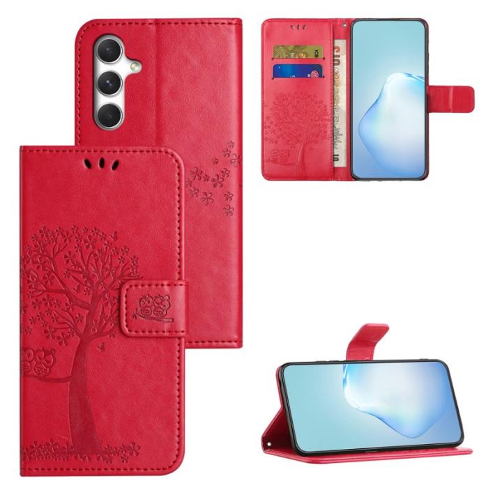 OEM - Plånboksfodral för Samsung Galaxy S26 Konstläder med rem - Röd