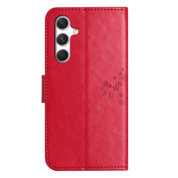 OEM - Plånboksfodral för Samsung Galaxy S26 Konstläder med rem - Röd