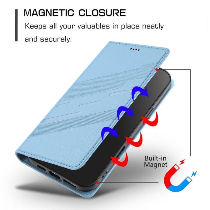 OEM - Plånboksfodral för Samsung Galaxy S26 Punkstil Ställ Konstläder - Ljusblå