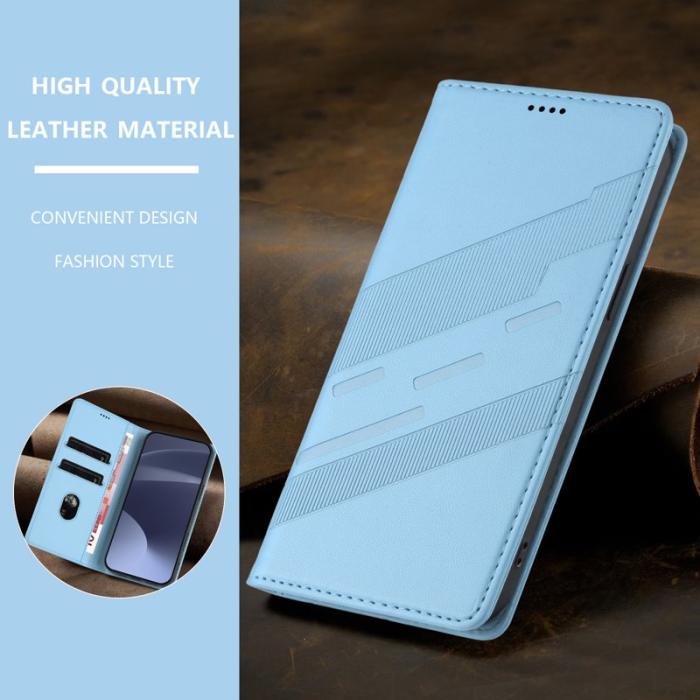 OEM - Plånboksfodral för Samsung Galaxy S26 Punkstil Ställ Konstläder - Ljusblå