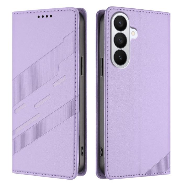 OEM - Plånboksfodral för Samsung Galaxy S26 Punkstil Ställ Konstläder - Ljuslila