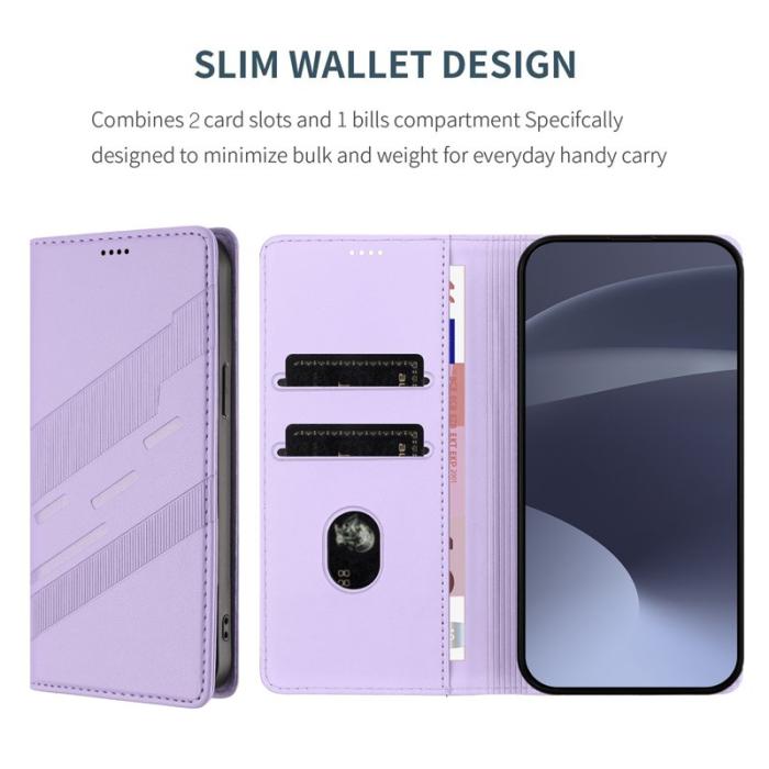 OEM - Plånboksfodral för Samsung Galaxy S26 Punkstil Ställ Konstläder - Ljuslila