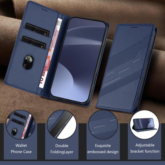 OEM - Plånboksfodral för Samsung Galaxy S26 Punkstil Ställ Konstläder - Mörkblå