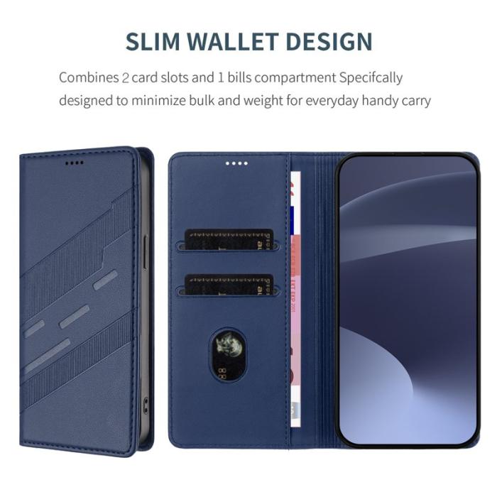 OEM - Plånboksfodral för Samsung Galaxy S26 Punkstil Ställ Konstläder - Mörkblå