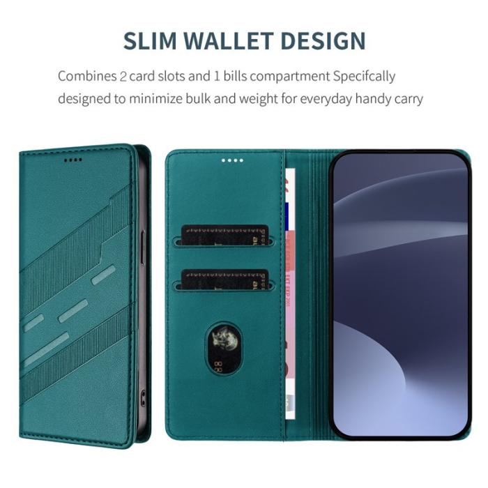 OEM - Plånboksfodral för Samsung Galaxy S26 Punkstil Ställ Konstläder - Mörkgrön