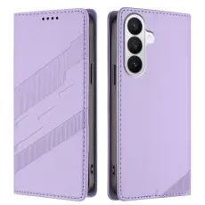 OEM - Pl&aring;nboksfodral f&ouml;r Samsung Galaxy S26 Punkstil St&auml;ll Konstl&auml;der - Ljuslila