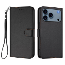 A-One Brand - iPhone 17 Pro Max Plånboksfodral Läder med Handledsrem - Svart